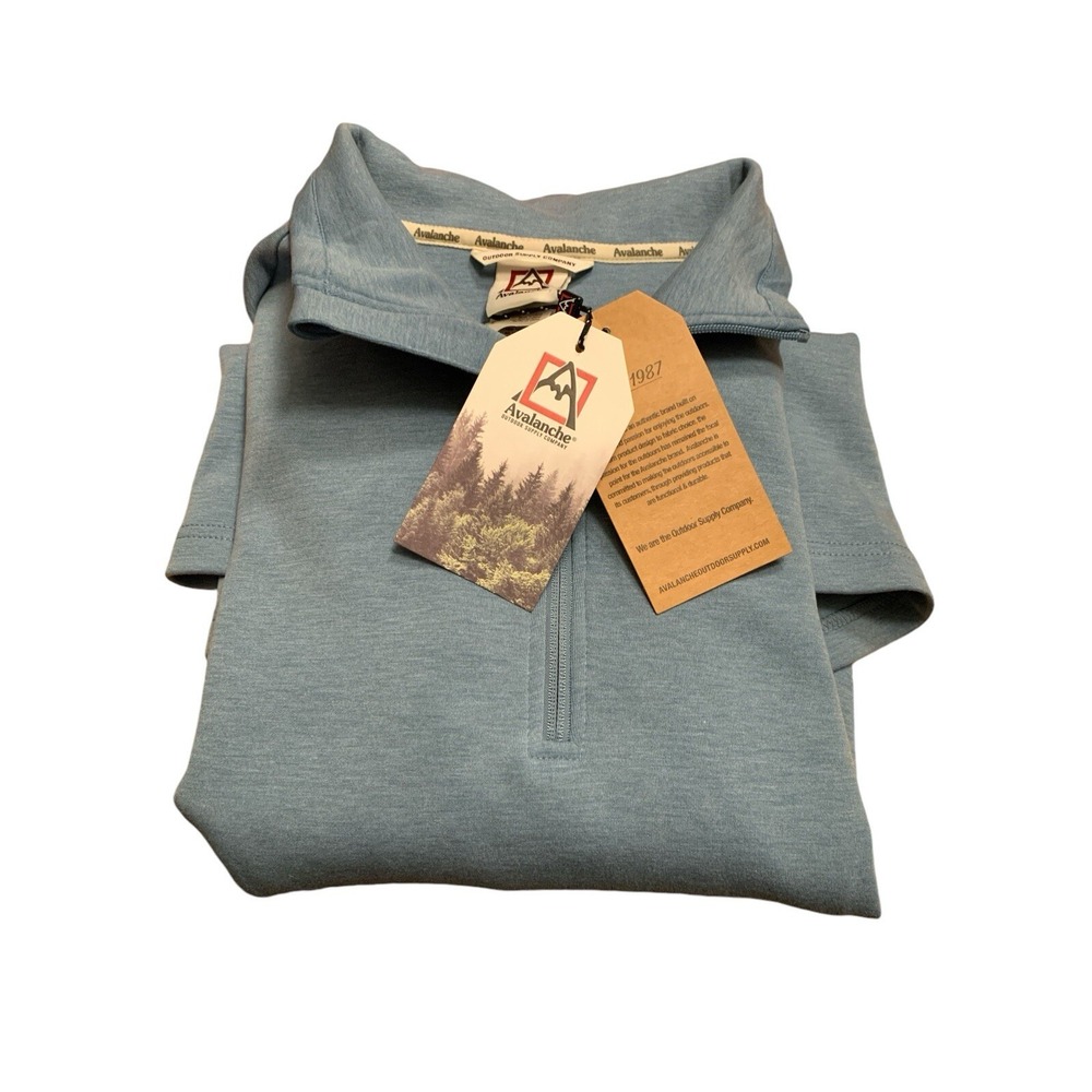 Avalanche Outdoor Supply Company 1/4 Zip Pullover Mock Neck Blue Men's Large